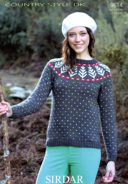 Cottontail Crafts Knitting Pattern 9614 Sweater In Sirdar Country Style Dk Wool And Yarn 6812